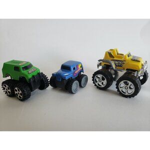 3 Kids Mini Pull Back Monster Big wheel Cars Toys Multi  Colors  -  3 Lot